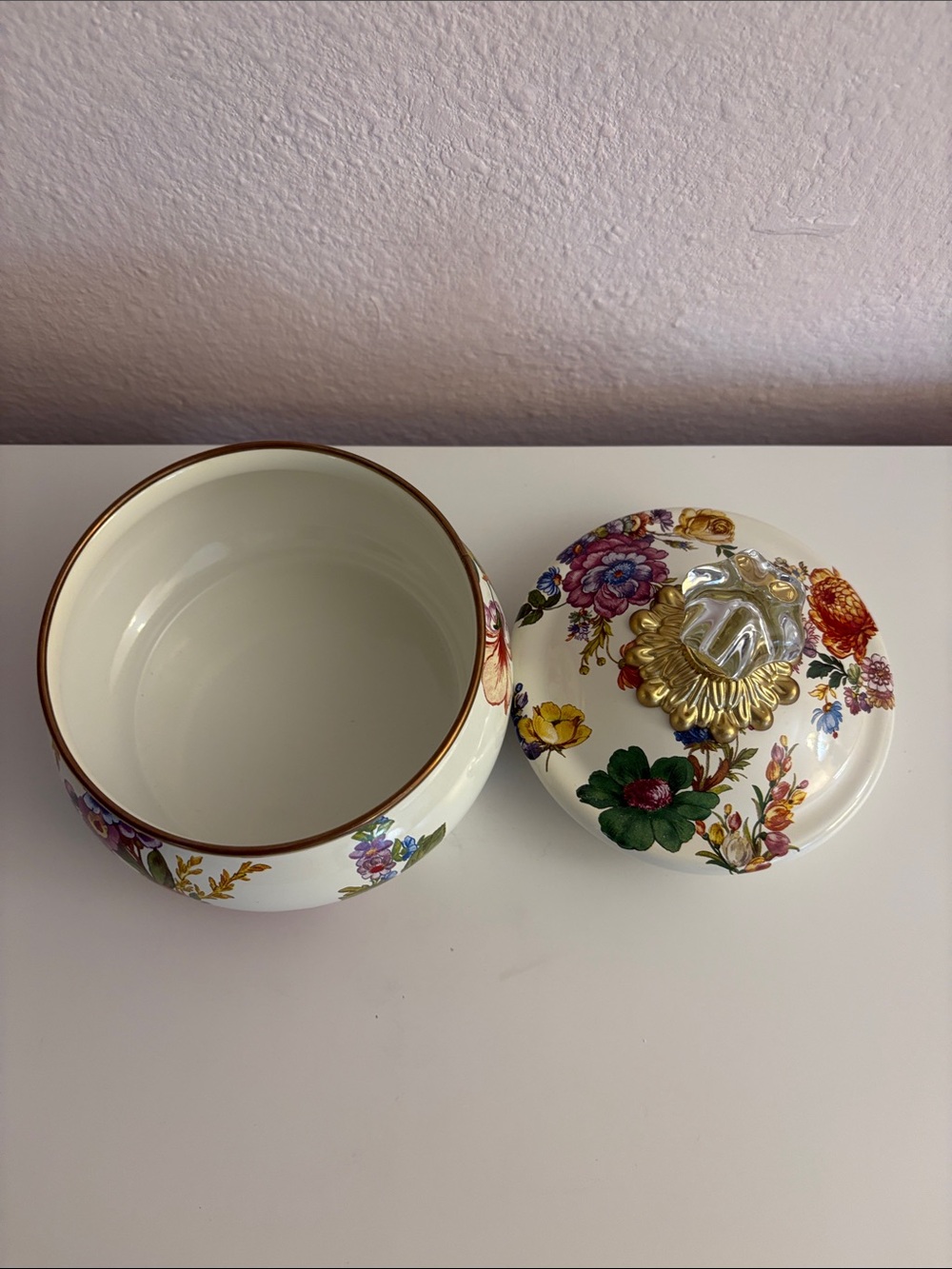 Mackenzie-Childs Flower Market Squashed Pot - Picture 2 of 8